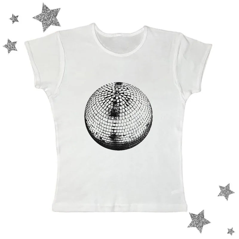 Women's Fashion Punk Graphic Crop top Grunge Vintage Top Gothic Streetwear Baby Tee Hip Hop Sexy Short Sleeve T-shirt