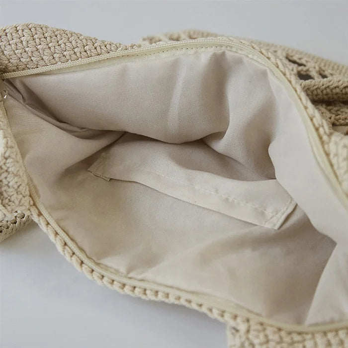 Super Fire Hollow Fishing Net Woven Bag Artistic Small Travel Beach Hand Bill of Lading Shoulder Bags