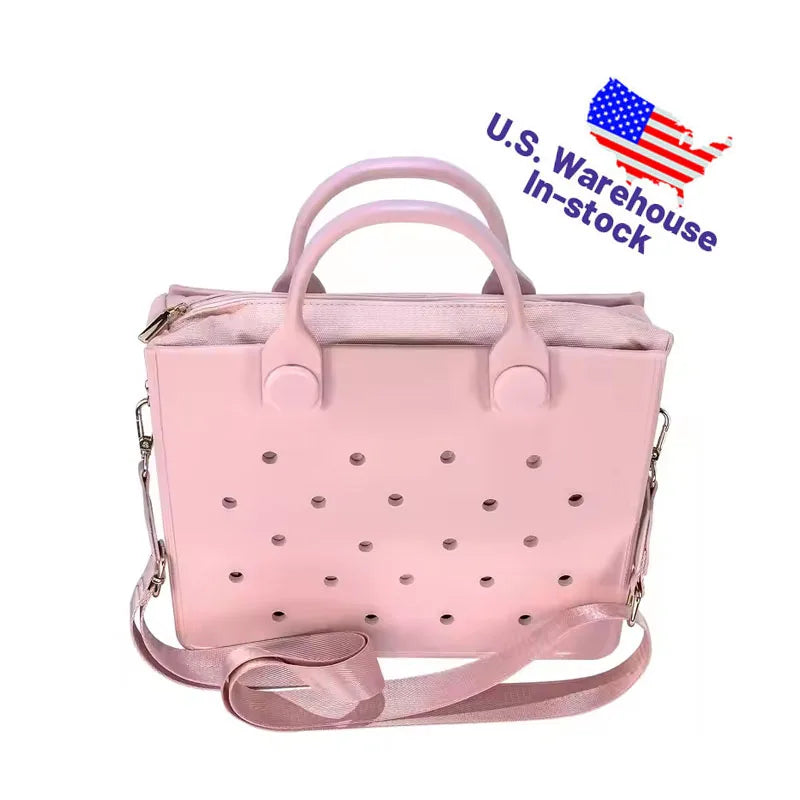 Waterproof EVA Handbag Punching Women's Tote Bags With Shoulder Strap for Women Hand Tote Bag Beach Bag
