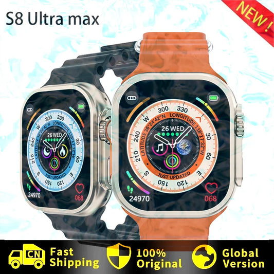 NEW ULTRA SMART WATCHES - New S8 Ultra Max Smartwatch Ultra Q8 Fitness NFC Original 1:1 Dual Series 8 BT Call Smartwatch for men and women Apple Android