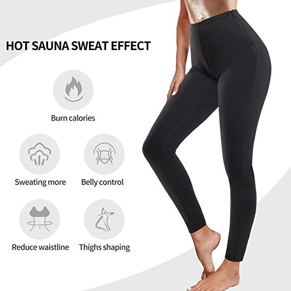 Women's Athletic Sweaty Pants Sculpting Pants Sports Belly Waist Leggings Yoga Clothes Sweaty Hip Bodybuilding Pants