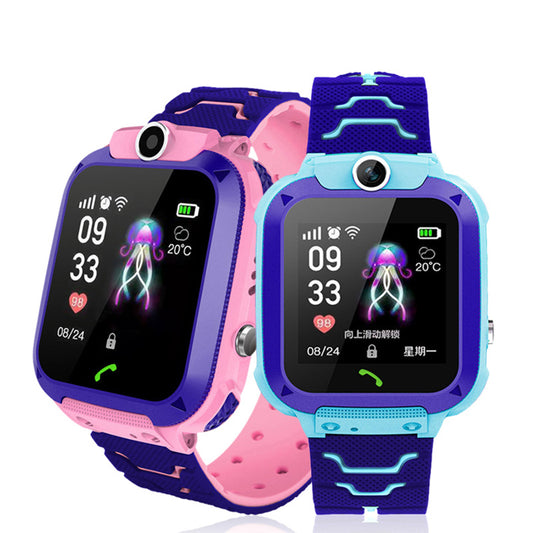 Children's WaterProof Smart Watch Q12 Waterproof Children's Smart Phone Positioning Micro Chat Photo Flashlight Generation Z6 Multi-language Watch