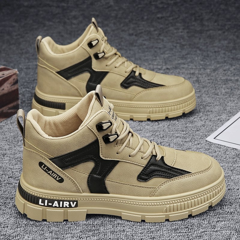 Popular Plus Size Men's Shoes Autumn And Winter New High-top Board Shoes Hidden Height Increasing Casual All-matching Tooling Martin Fashion Shoes