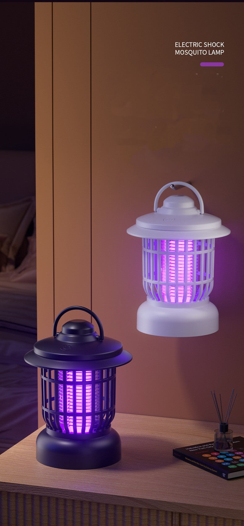 Electric Mosquito & Bug repellent lamp, household and outdoor lighting mosquito killer lamp, USB charging mosquito repellent, commercial and residential dual-use electric mosquito killer