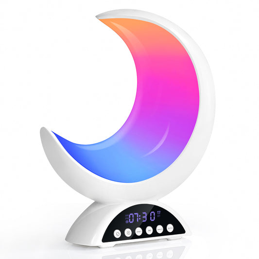 K6 Moon-shaped Wired Bluetooth Audio Touch Adjustable Pickup Atmosphere Light Alarm Clock Function Multi-scene Application