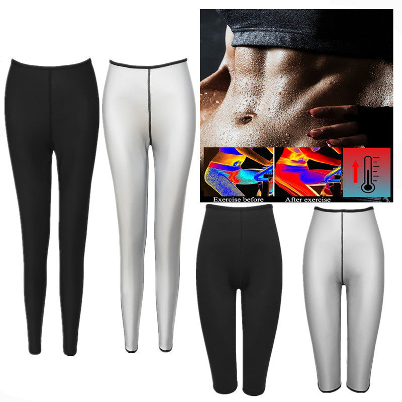 Women's Athletic Sweaty Pants Sculpting Pants Sports Belly Waist Leggings Yoga Clothes Sweaty Hip Bodybuilding Pants