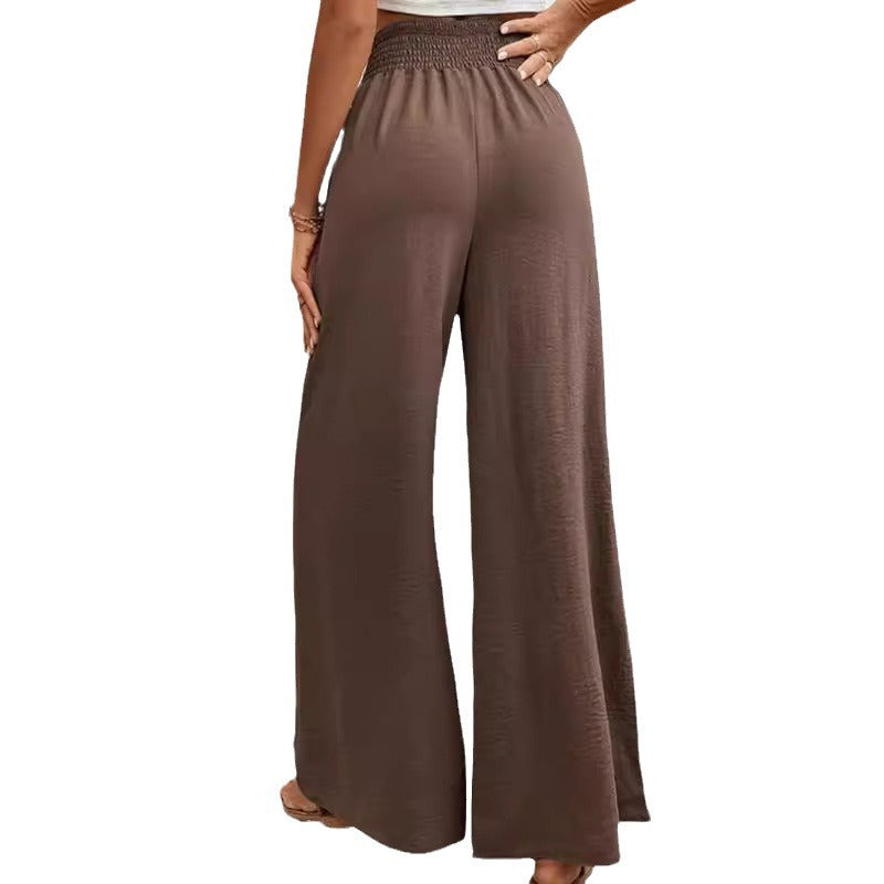 New Women's European And American Style Tight Waist Loose Wide Leg Casual Pants Trousers For Women