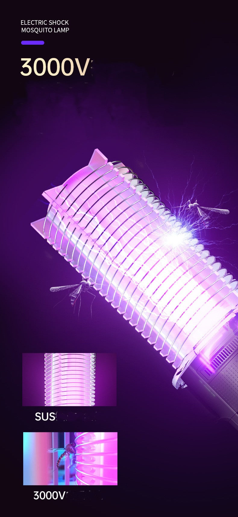 Electric Mosquito & Bug repellent lamp, household and outdoor lighting mosquito killer lamp, USB charging mosquito repellent, commercial and residential dual-use electric mosquito killer