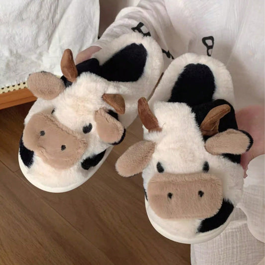 Cow Toe Cotton Slippers Women's Girls Winter Warm Thick-soled Non-slip Home Couple Slippers Boys And Girls Shoes