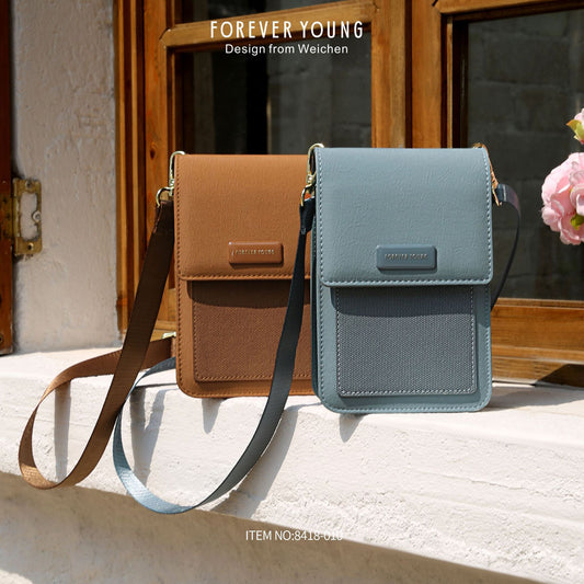 Forever Young new solid color simple niche mobile phone bag