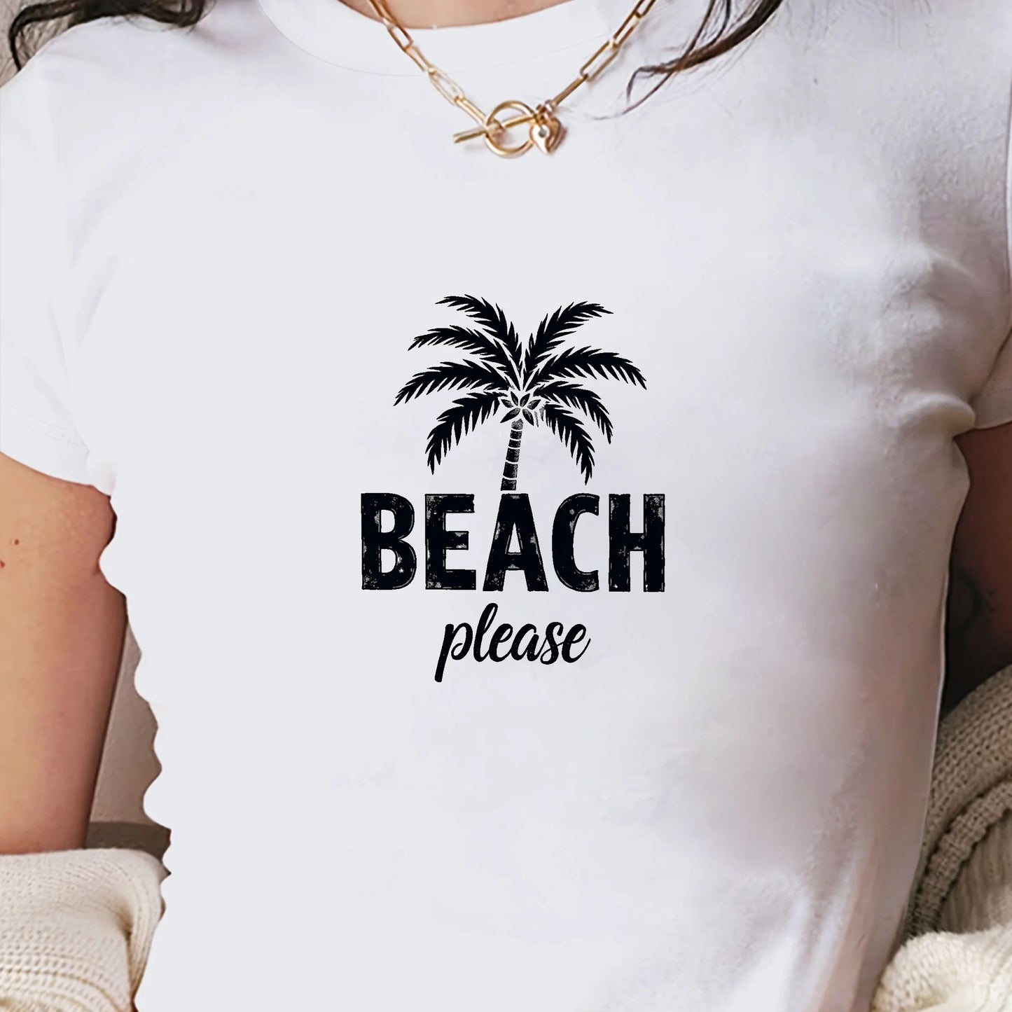 palm BEACH please design women's fashion short t-shirt