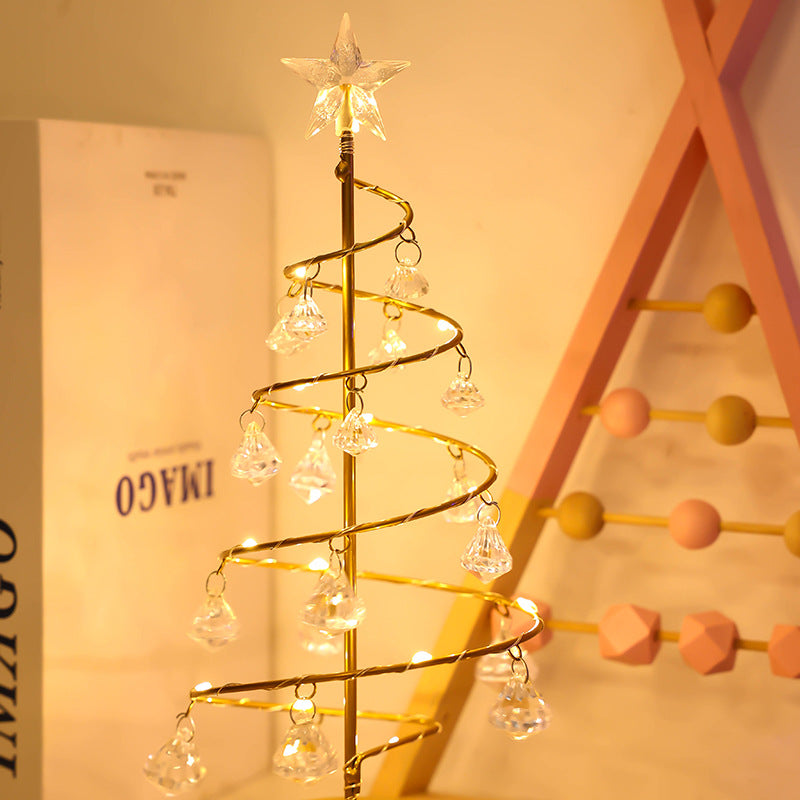Crystal tree light Christmas tree night light LED pendant table lamp