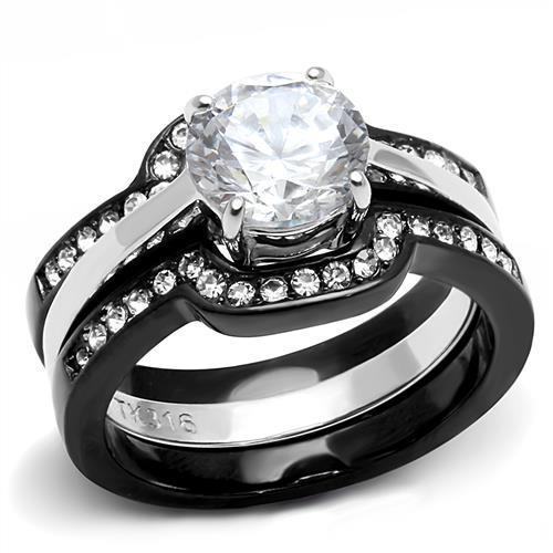 Beautiful Women Stainless Steel Cubic Zirconia Rings TK3214