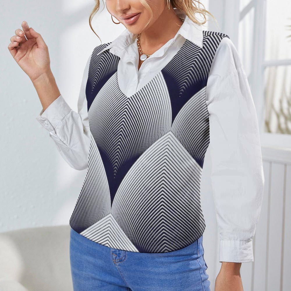 KSC's Custom Vest Designs Women's Long Sleeve Button Knit Vest - 10 OPTIONS INSIDE