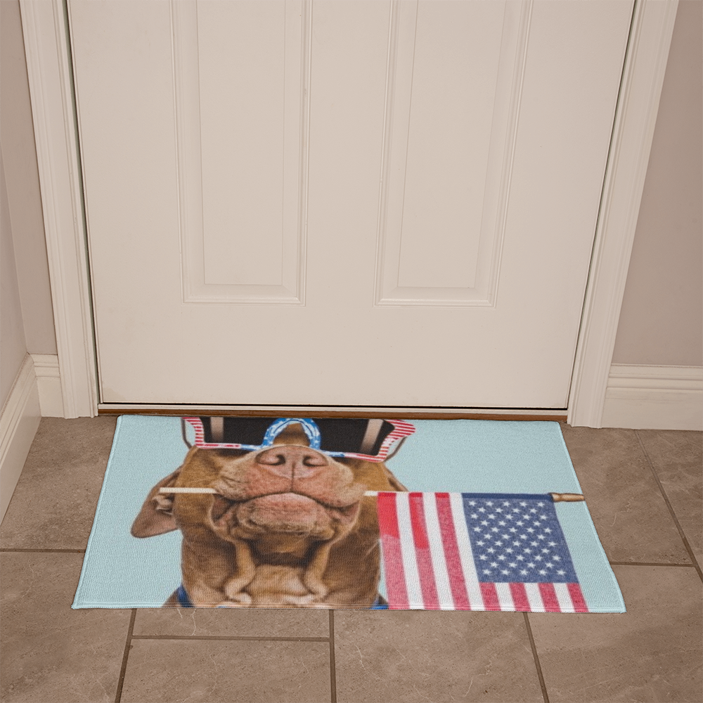 Patriotic Pet Welcome Mat Area Rug - Mat