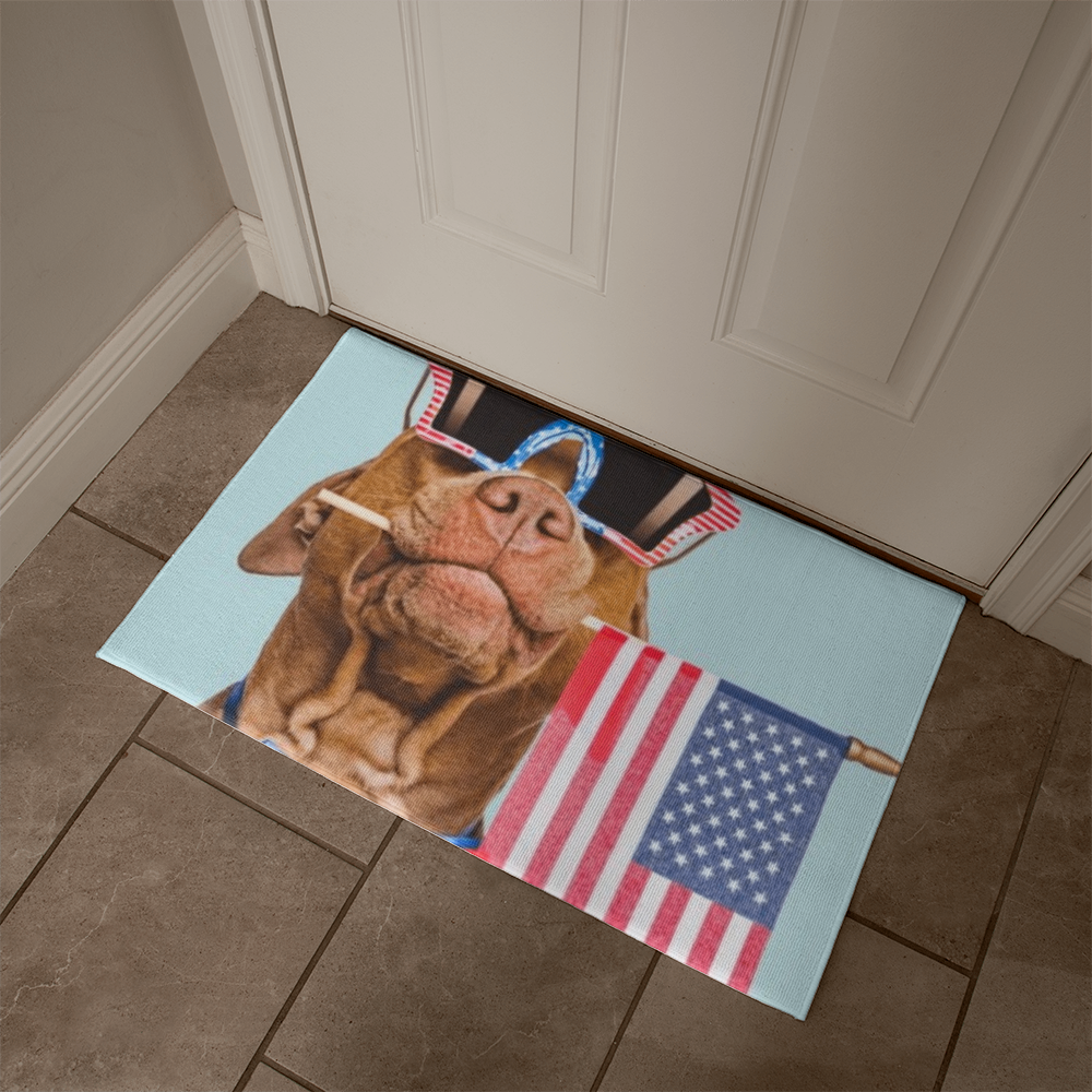 Patriotic Pet Welcome Mat Area Rug - Mat