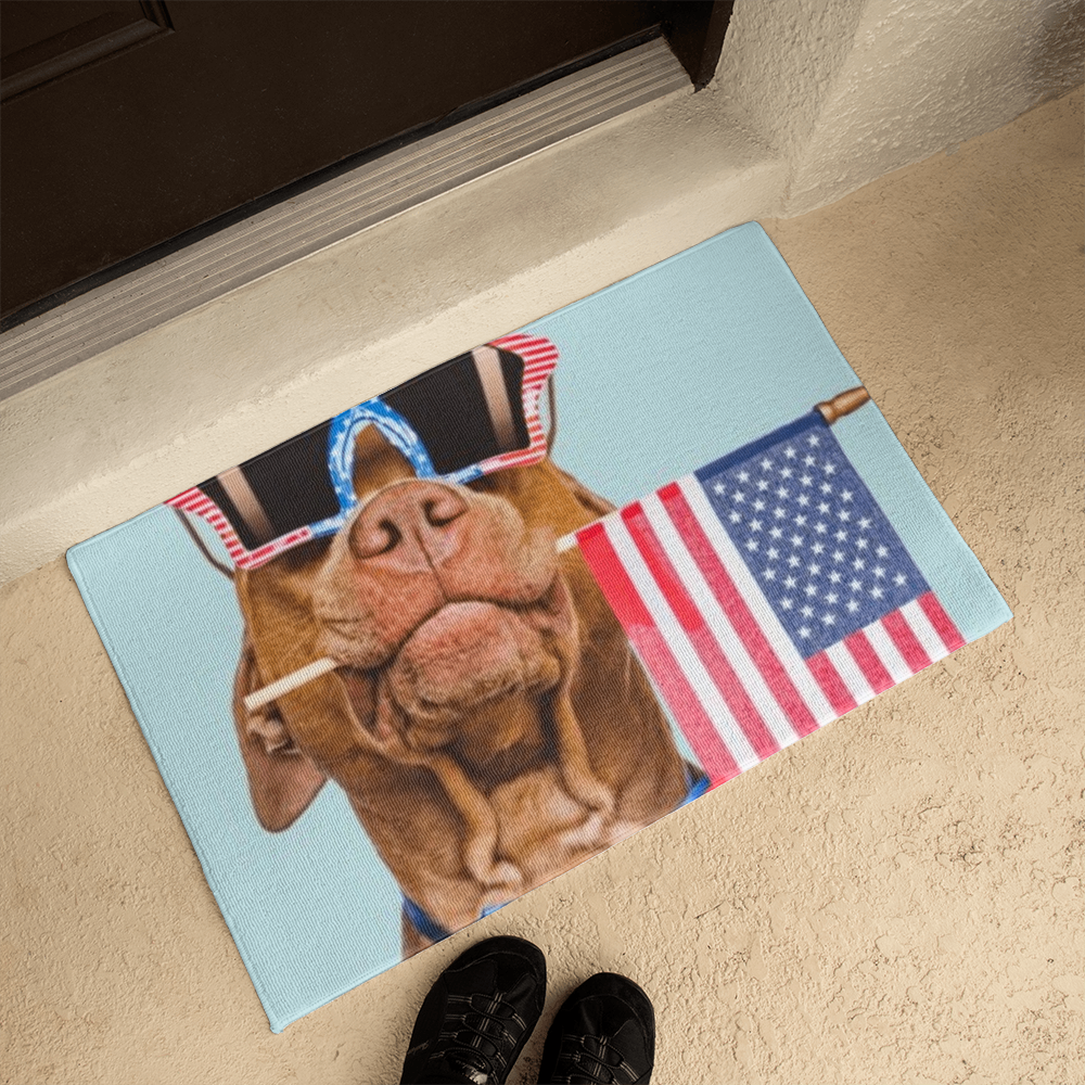 Patriotic Pet Welcome Mat Area Rug - Mat