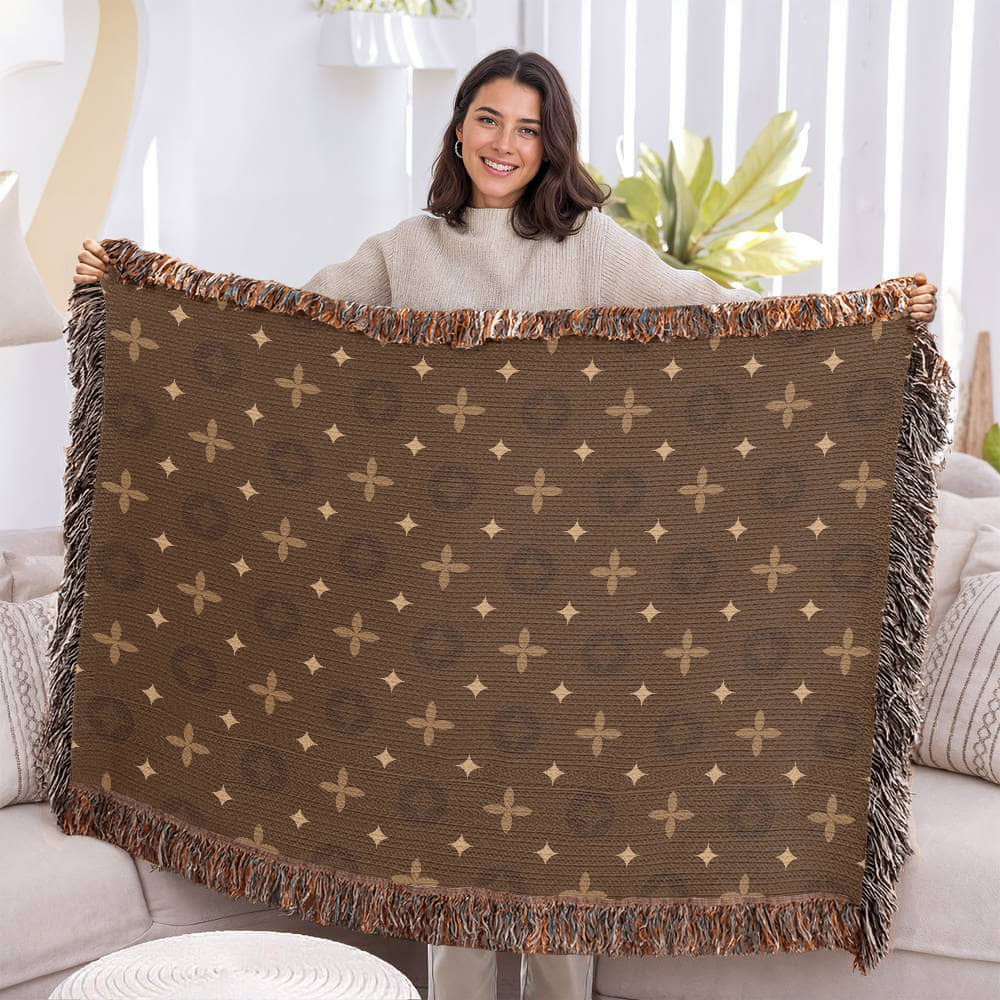 Custom Brown Temple Designer Heirloom Artwork Woven Blanket