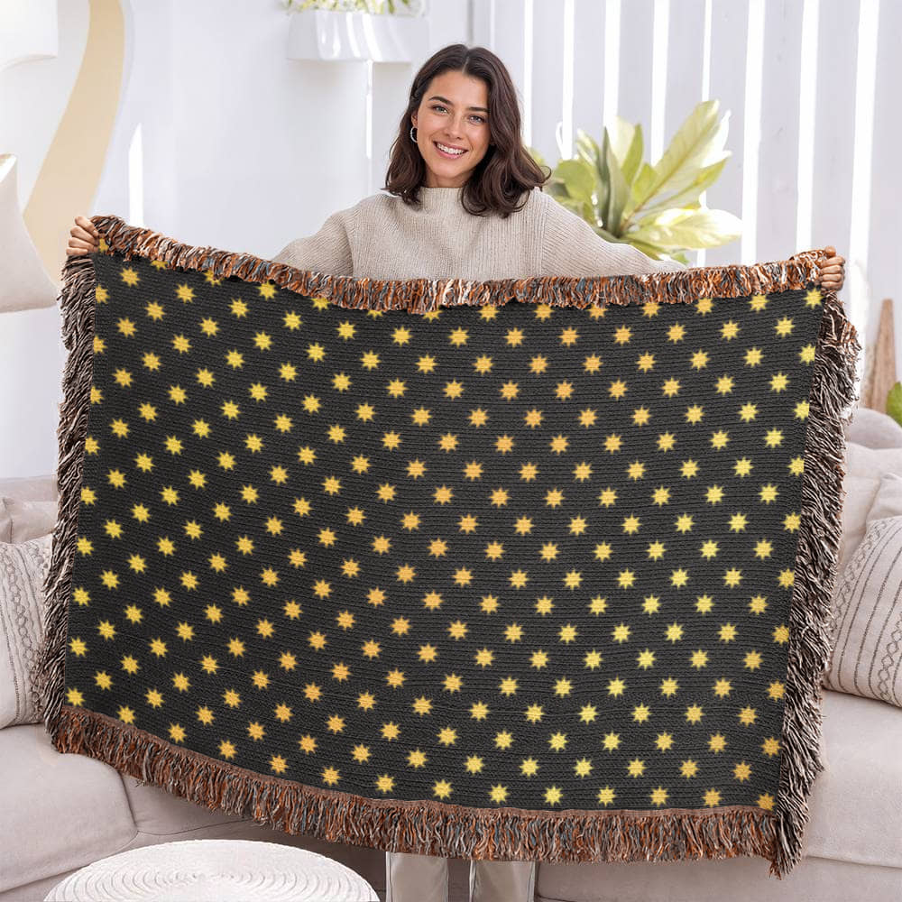 POPULAR DESIGN- Custom Designer Sun Pattern Heirloom Artwork Woven Blanket