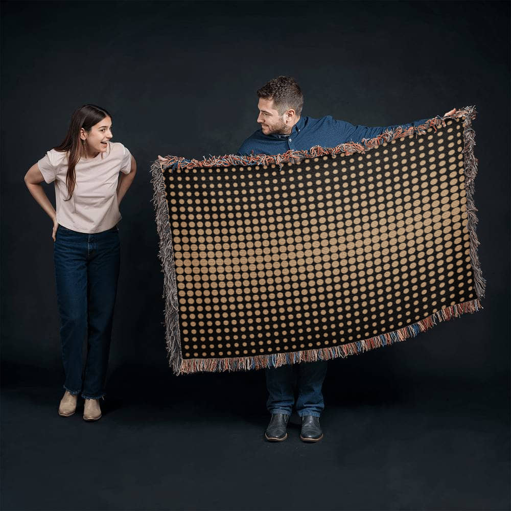 Custom Designer Gold Dot Heirloom Artwork Woven Blanket