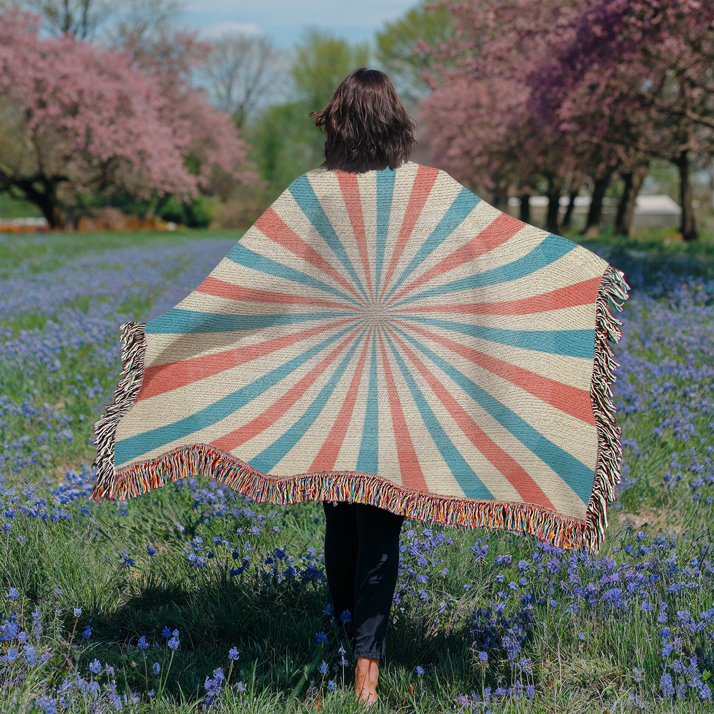 Custom Designer Circus Pattern Heirloom Artwork Woven Blanket