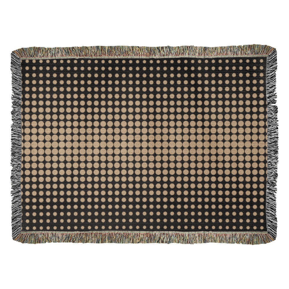 Custom Designer Gold Dot Heirloom Artwork Woven Blanket