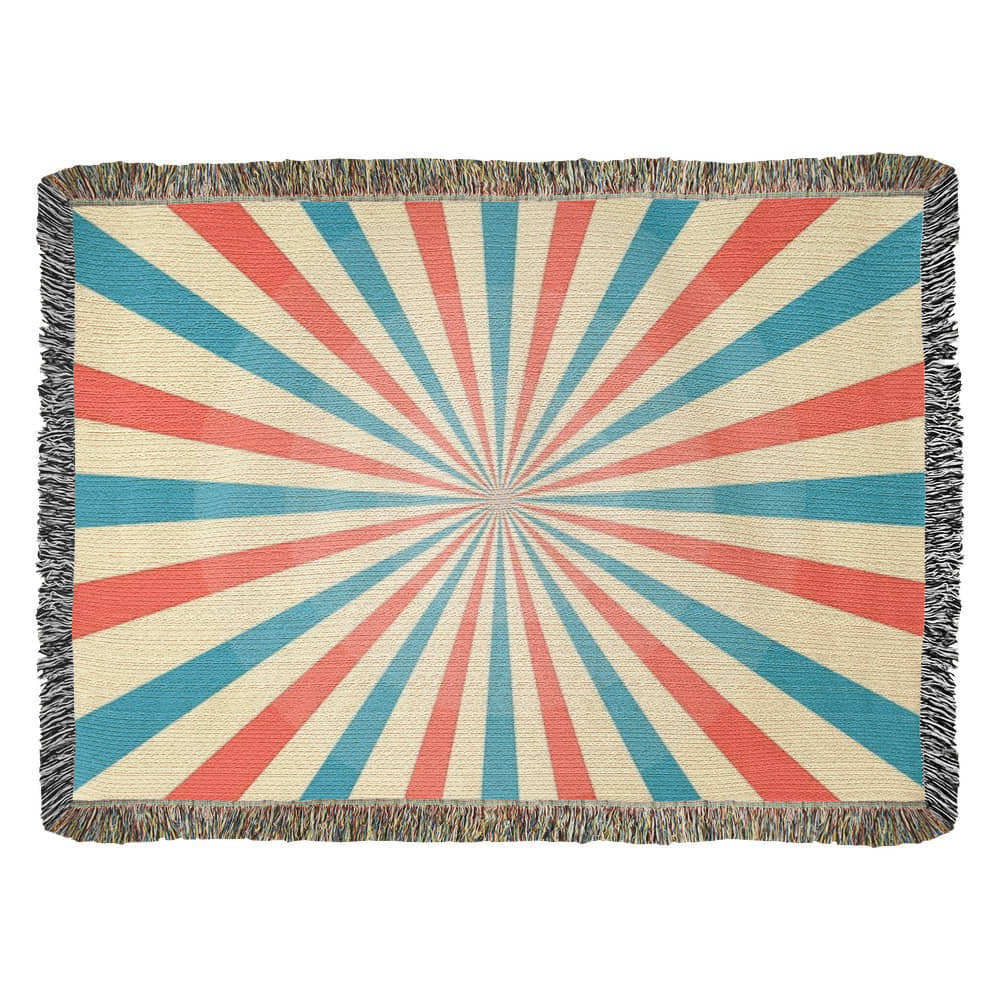 Custom Designer Circus Pattern Heirloom Artwork Woven Blanket