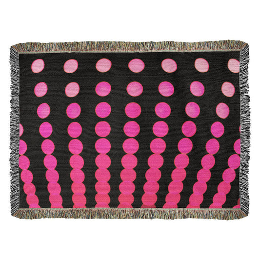 Custom Designer Pink Dot Links Heirloom Artwork Woven Blanket
