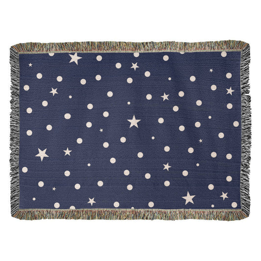 Custom Designer Dark Starry Night Heirloom Artwork Woven Blanket
