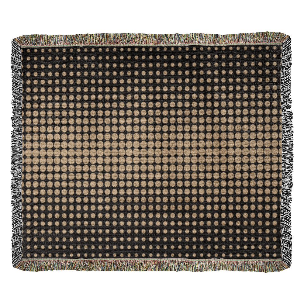 Custom Designer Gold Dot Heirloom Artwork Woven Blanket