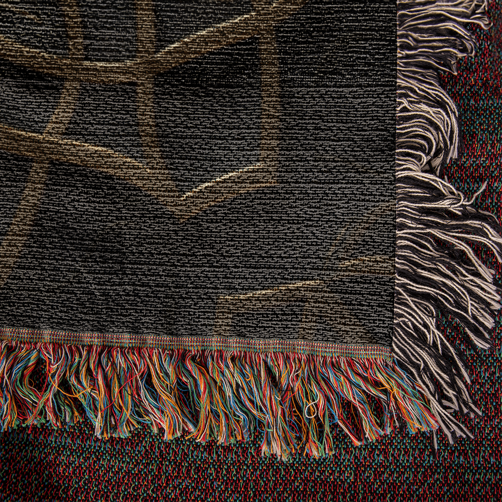 Custom Designer Flower Inlay Pattern Heirloom Artwork Woven Blanket