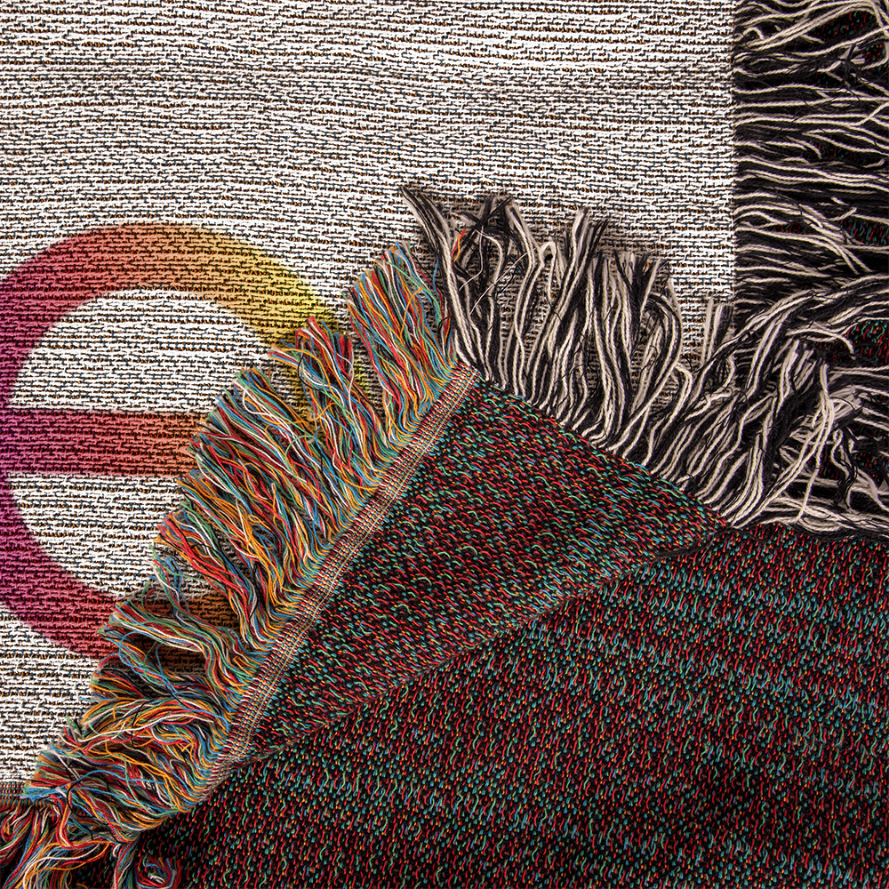 POPULAR DESIGN- Custom Designer Family Pride Rainbow Heart Heirloom Woven Blanket