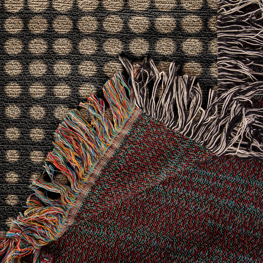 Custom Designer Gold Dot Heirloom Artwork Woven Blanket