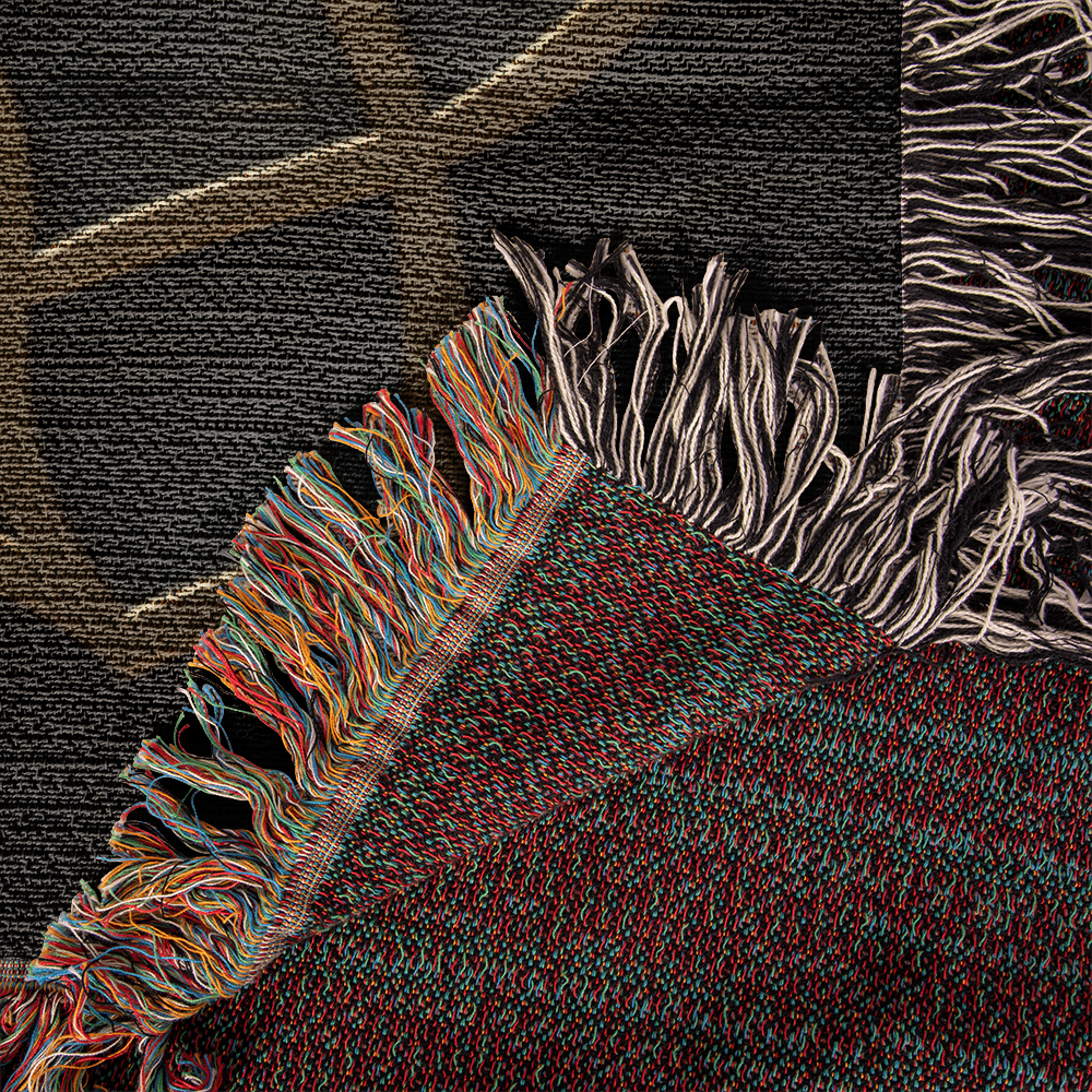 Custom Designer Flower Inlay Pattern Heirloom Artwork Woven Blanket