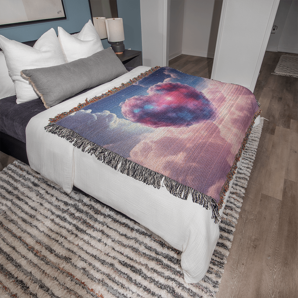 Cotton Candy Clouds II Design Heirloom Artwork Woven Blanket