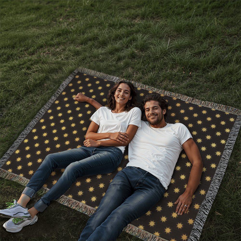 POPULAR DESIGN- Custom Designer Sun Pattern Heirloom Artwork Woven Blanket