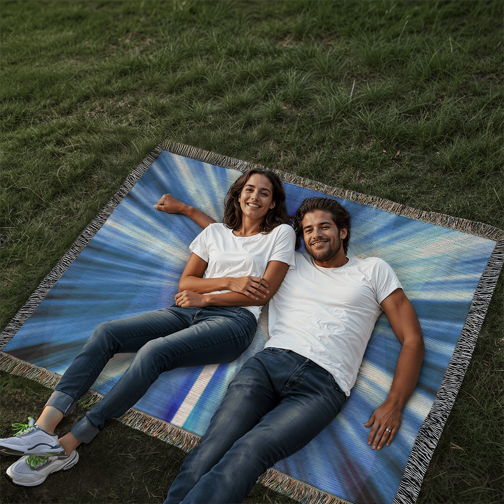 Cross Shining Threw Design Heirloom Artwork Woven Blanket