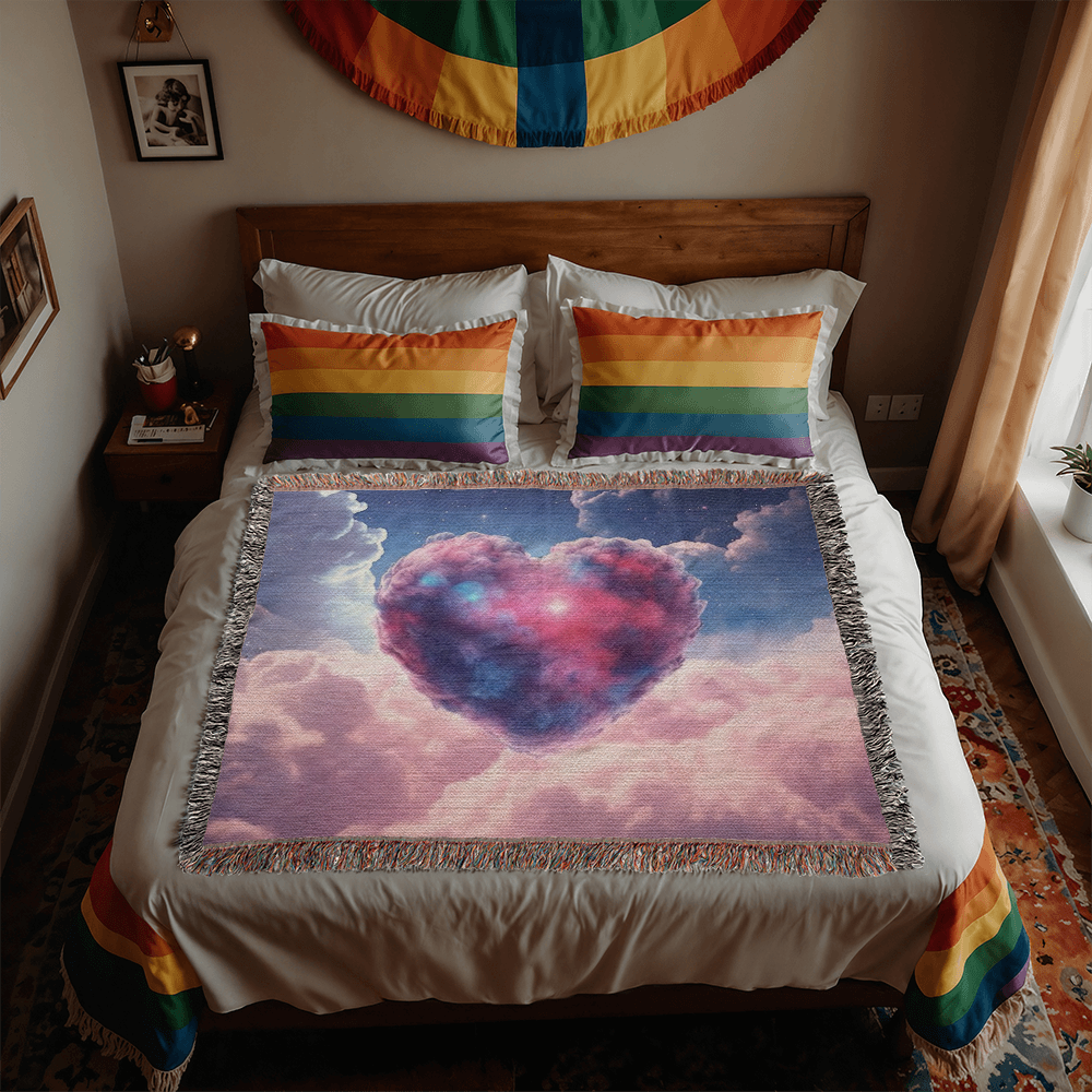 Cotton Candy Clouds II Design Heirloom Artwork Woven Blanket