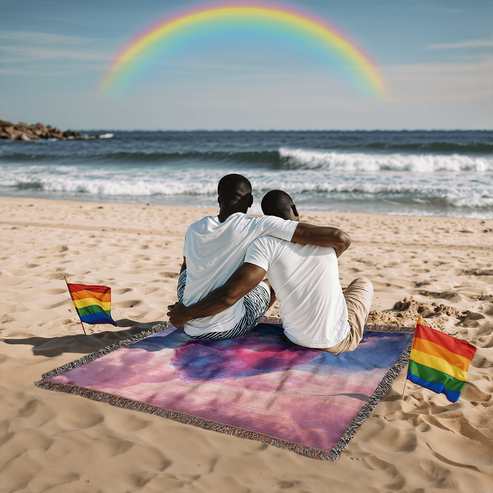 Cotton Candy Clouds II Design Heirloom Artwork Woven Blanket