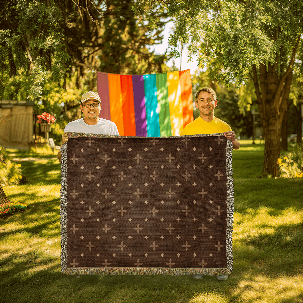 Custom Brown Temple Designer Heirloom Artwork Woven Blanket