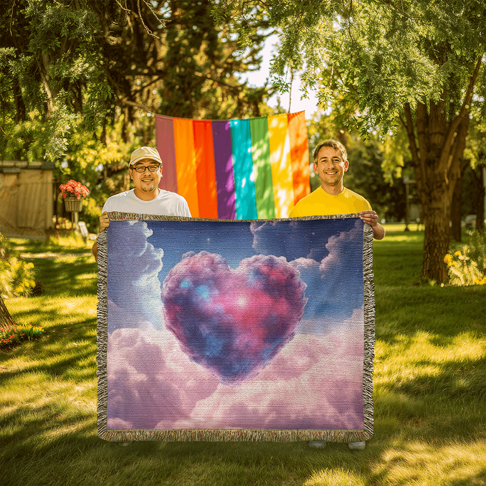 Cotton Candy Clouds II Design Heirloom Artwork Woven Blanket