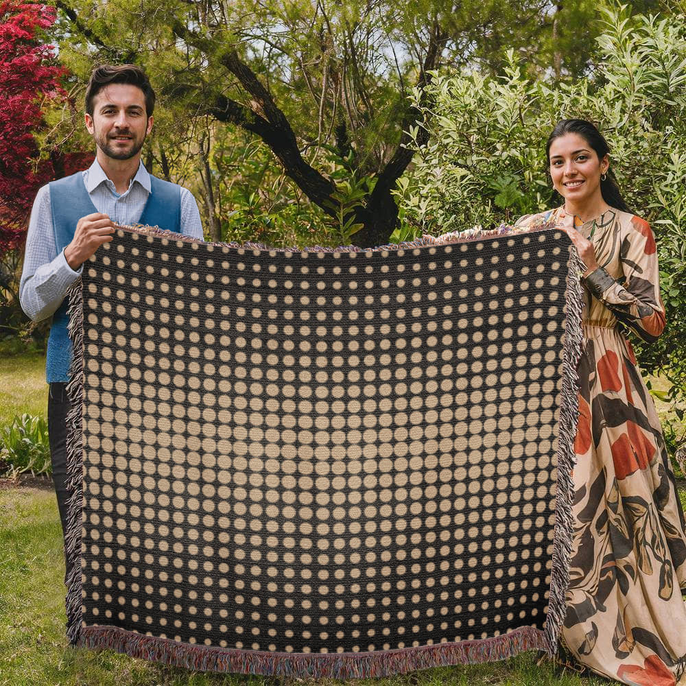 Custom Designer Gold Dot Heirloom Artwork Woven Blanket