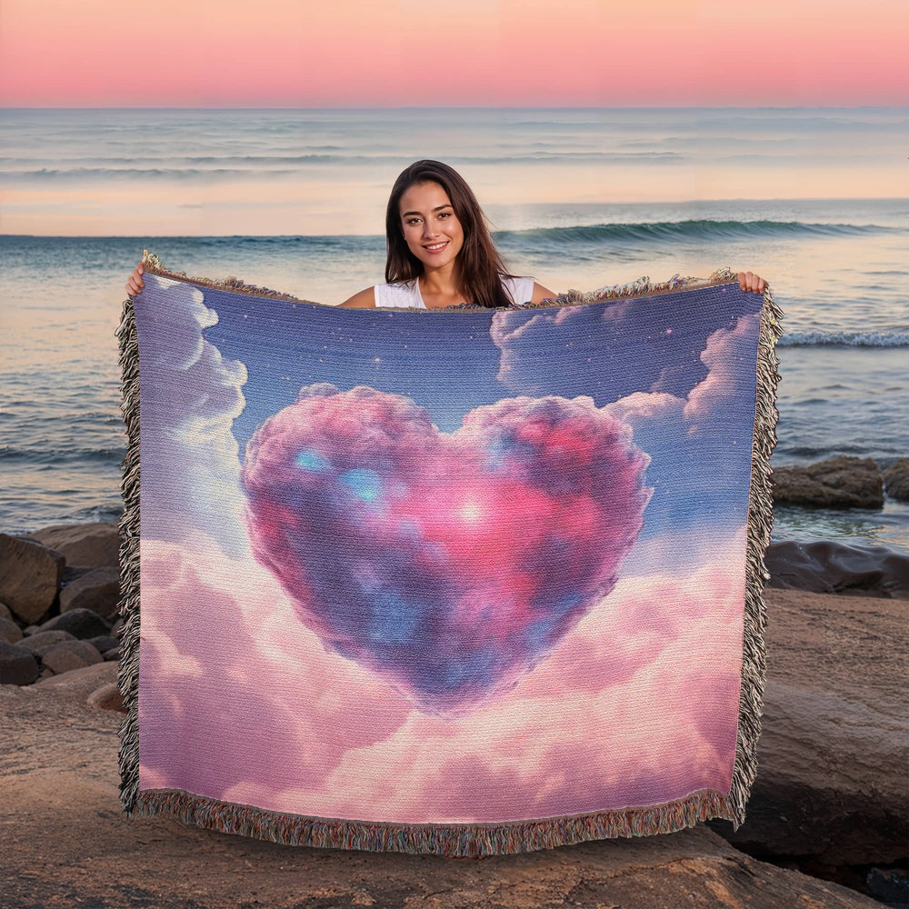 Cotton Candy Clouds II Design Heirloom Artwork Woven Blanket