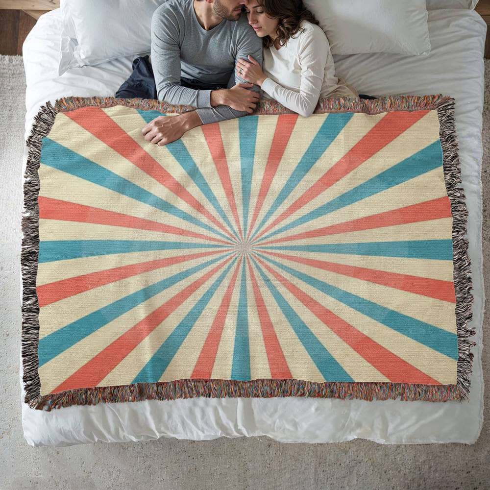 Custom Designer Circus Pattern Heirloom Artwork Woven Blanket