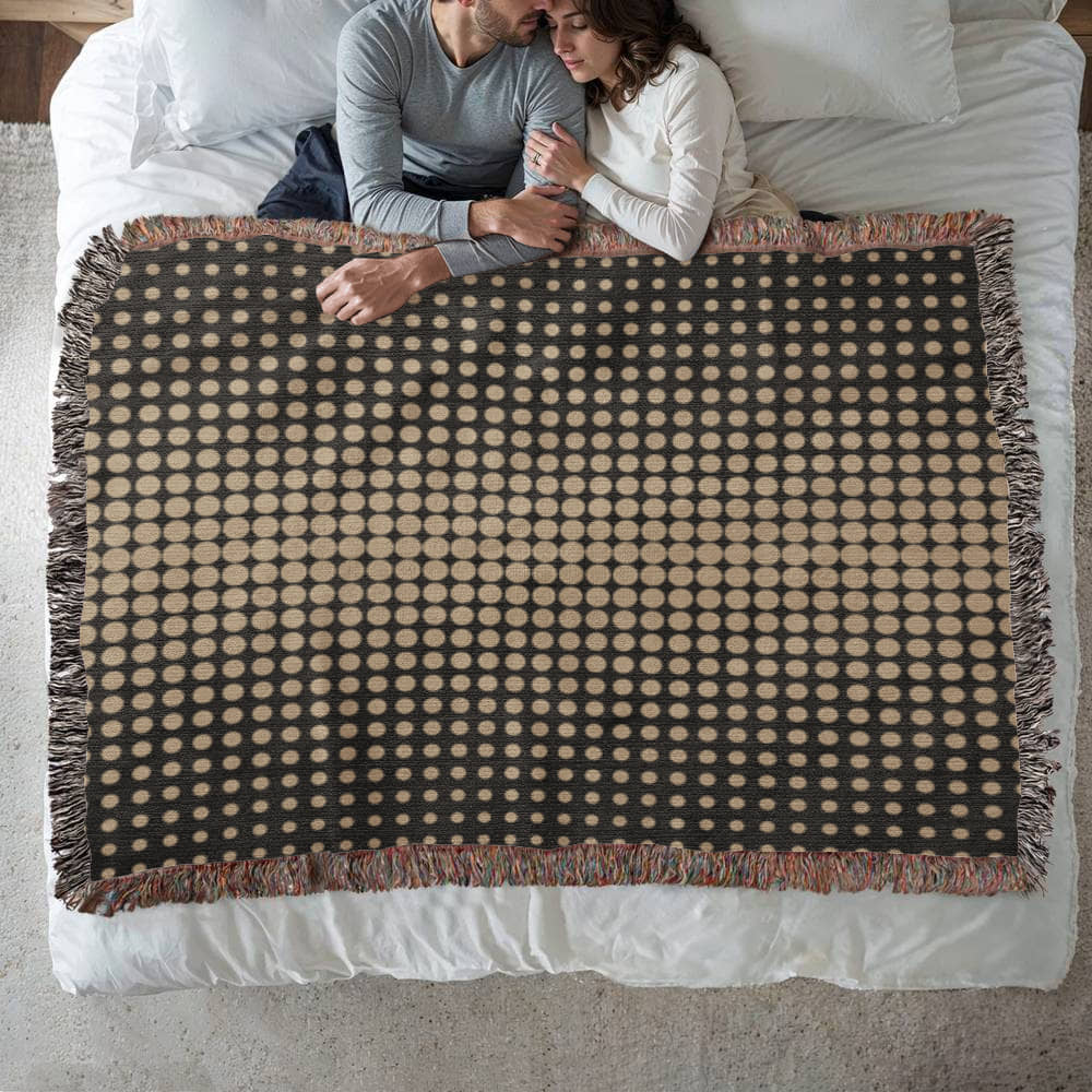 Custom Designer Gold Dot Heirloom Artwork Woven Blanket