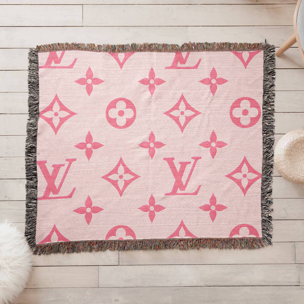 PINK CUSTOM TEMPLE CUSTOM DESIGNER HEIRLOOM ARTWORK WOVEN BLANKET