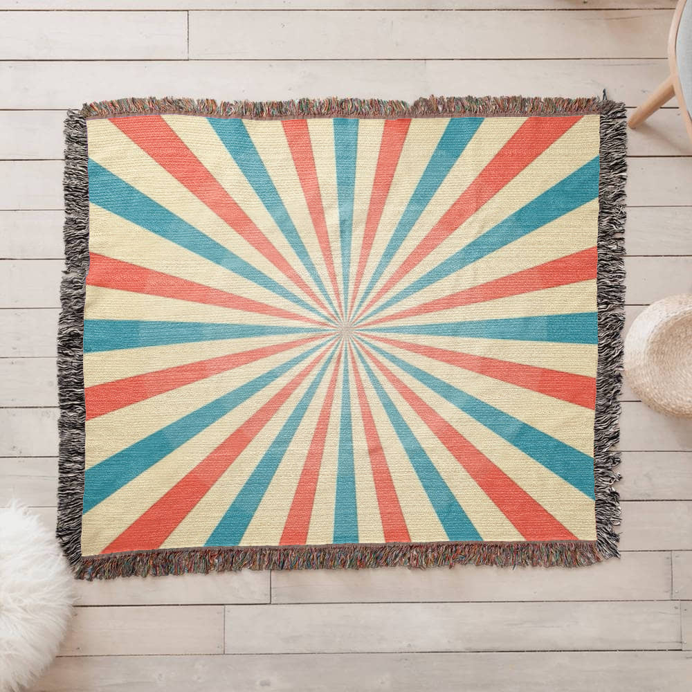 Custom Designer Circus Pattern Heirloom Artwork Woven Blanket