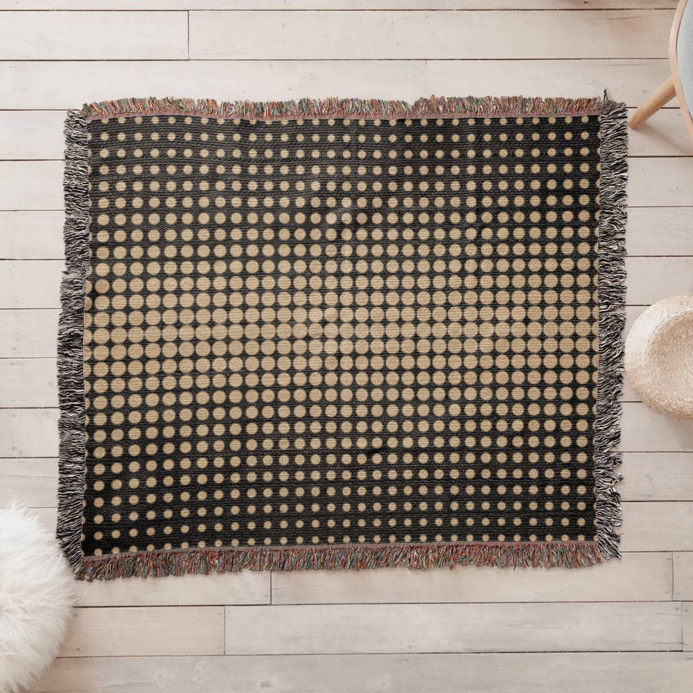 Custom Designer Gold Dot Heirloom Artwork Woven Blanket