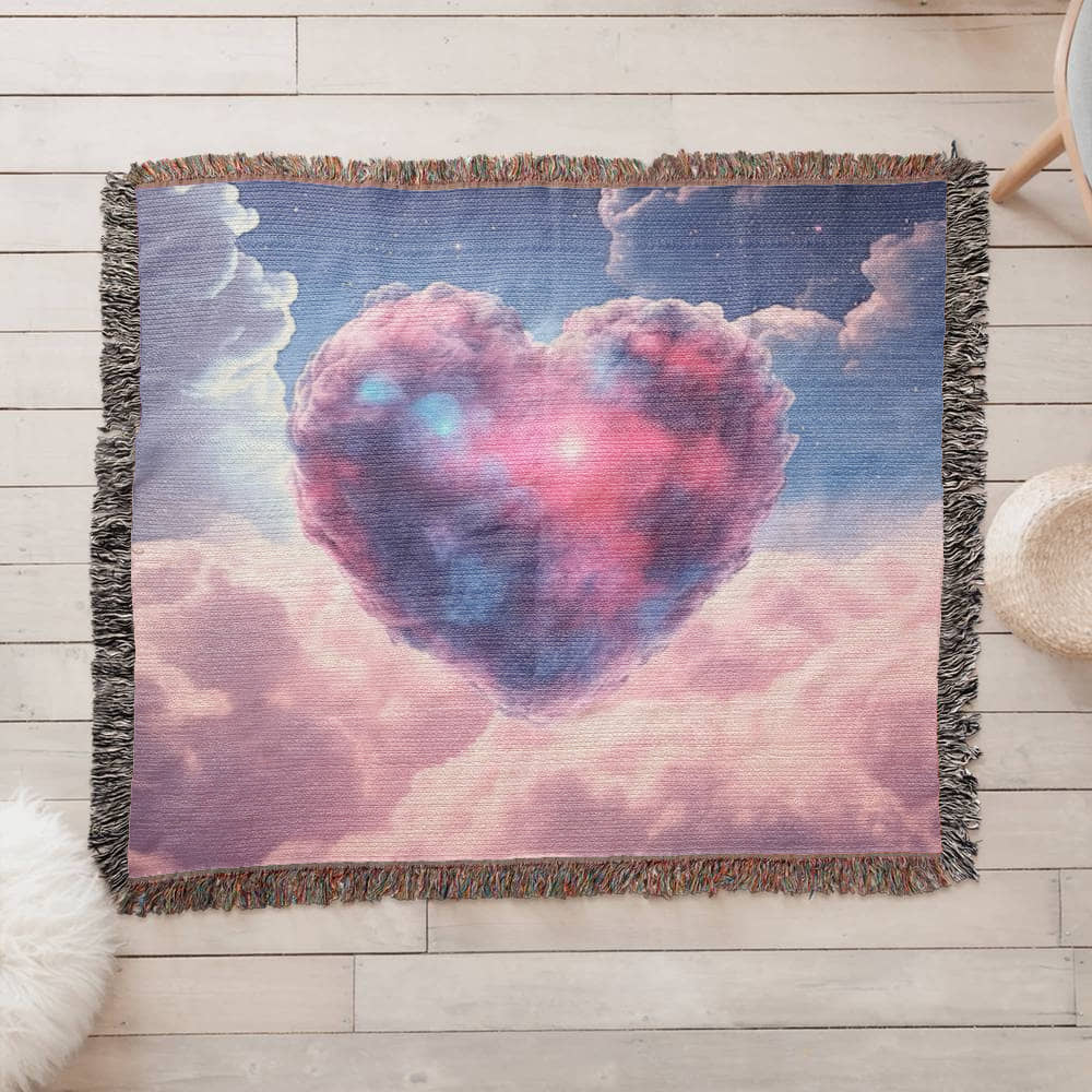 Cotton Candy Clouds II Design Heirloom Artwork Woven Blanket