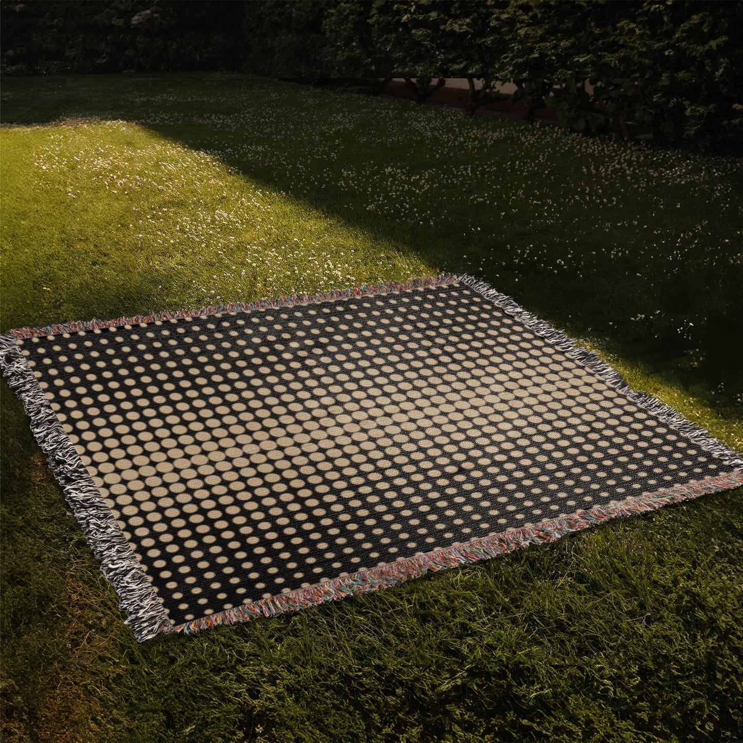 Custom Designer Gold Dot Heirloom Artwork Woven Blanket